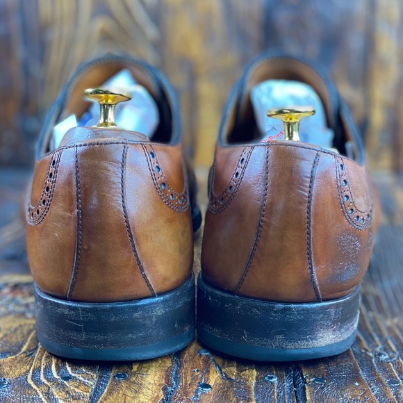 Bontoni Bespoke Men\'s Walnut Leather Derby Dress Shoe Size 13 Wide Made in Italy main image 7